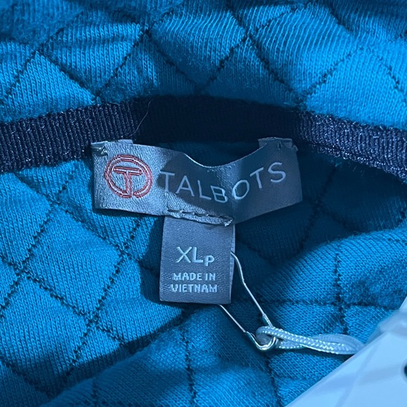 Talbots Vest Womens XL Petites Cinched Waist Quilted Zip-Up Navy Blue Preppy - Picture 3 of 9